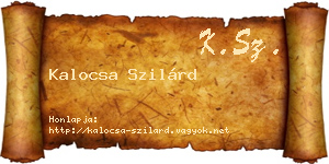 Kalocsa Szilárd névjegykártya