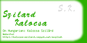 szilard kalocsa business card